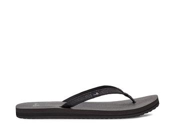 Sanuk Yoga Joy Sparkle Flip Flop Dam Svarta | Sverige 550OKI